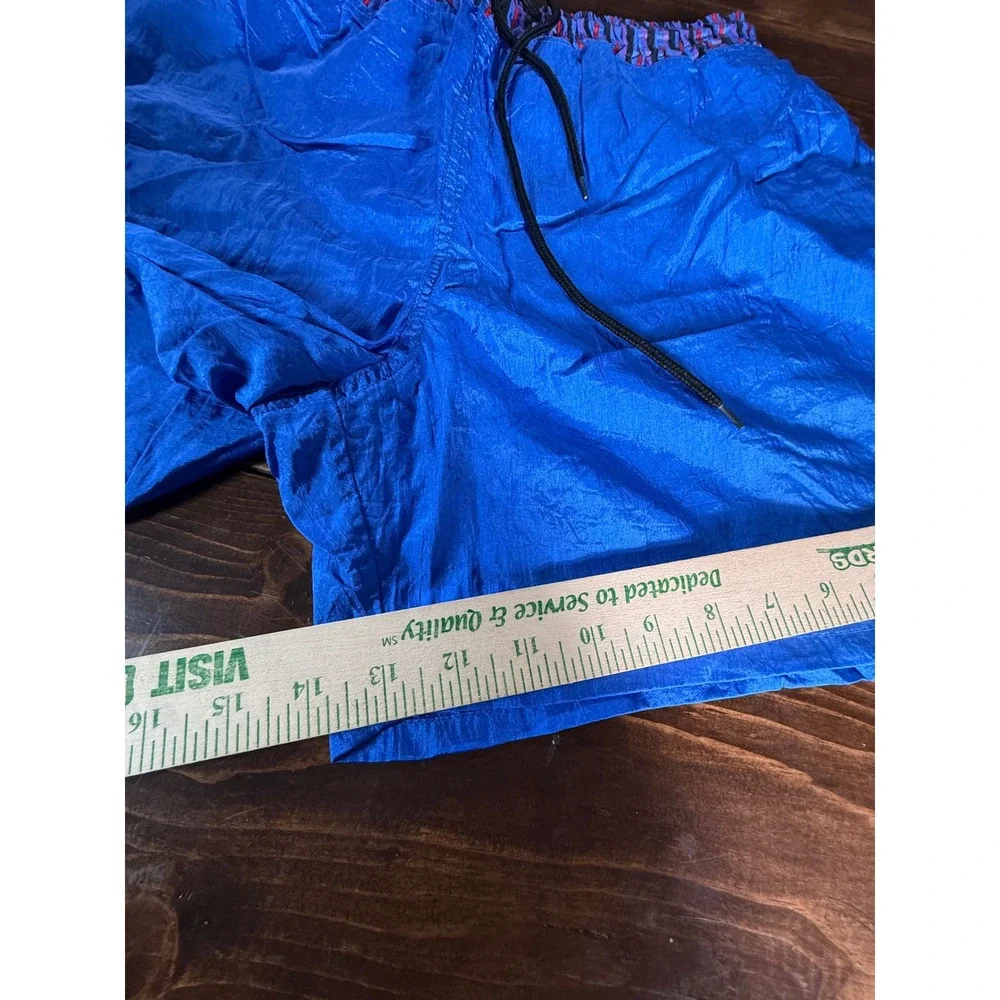 VTG‎ Pro Spirit Mens Blue Nylon Swim Trunks Shorts Large 90s Striped Waistband